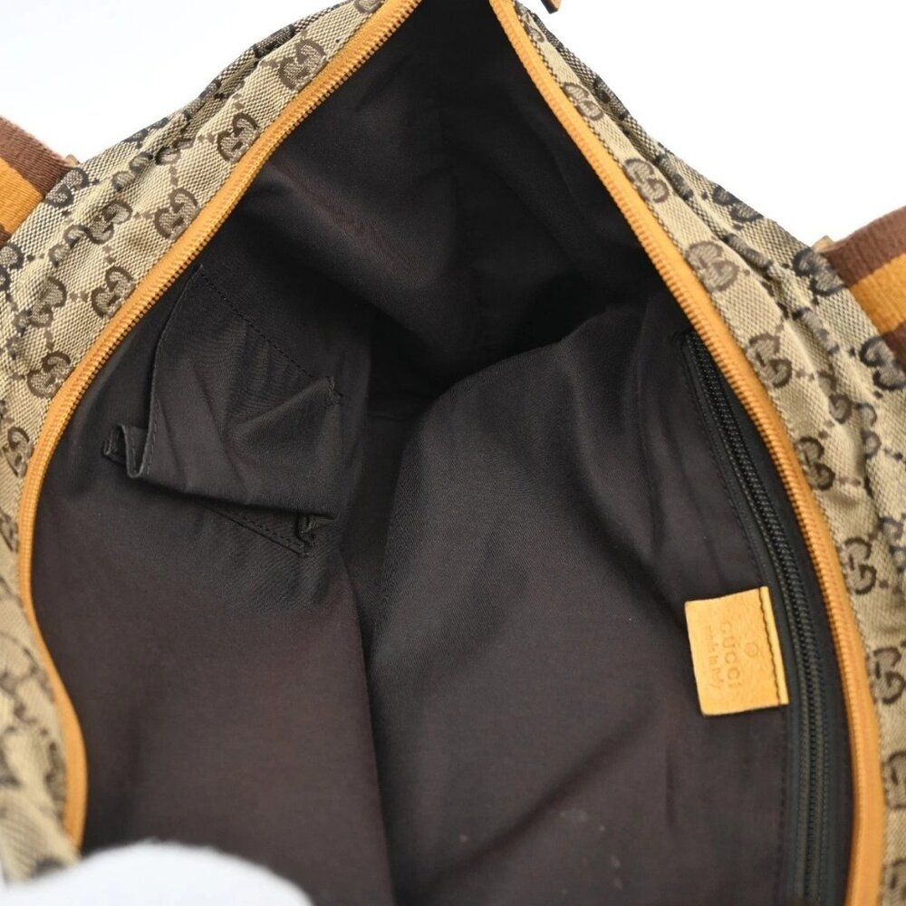 GUCCI GG Canvas Shoulder Tote Bag Leather canvas Yellow Italy 66CA368 - Picture 9 of 14